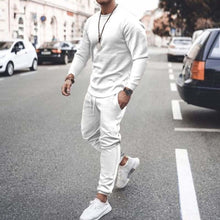 Load image into Gallery viewer, Autumn Sportswear Men&#39;s Fashion Solid Color Tracksuit Sports Suits Male 2 piece sets T shirt + pants
