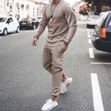 Load image into Gallery viewer, Autumn Sportswear Men&#39;s Fashion Solid Color Tracksuit Sports Suits Male 2 piece sets T shirt + pants
